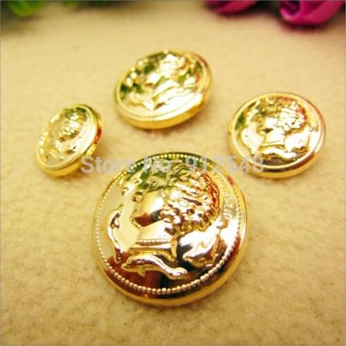 10pcs New Arrivals gold buttons 15mm/18mm/22mm/25mm metal buttons wholesale fashion buttons metal, garment accessories,JR548