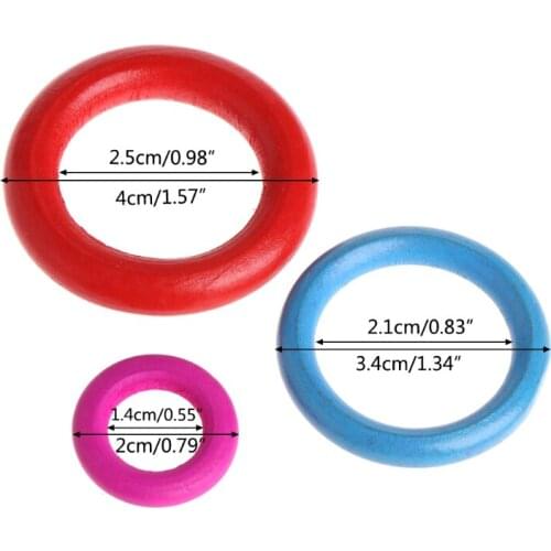 10 Pcs/Bag Wood Rings Parrot Toys Accessories Colorful Random Color DIY Ornament C5AC