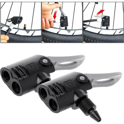2Pcs Bike Pump Nozzle Double Head UK/US Valve Gas Nozzle Adapter Converter Outdoor Portable Cycling Parts For Schrader/Presta