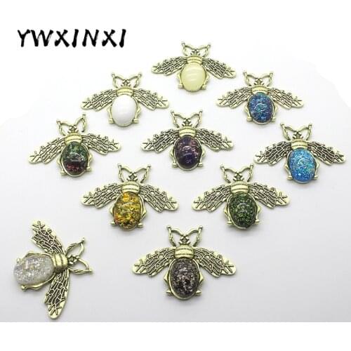 Creative 5pcs/batch of cute insect simulation little bee ornaments rhinestone metal crafts apparel holiday ornaments production