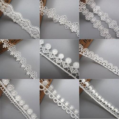 5 Yard 15mm-25mm Polyester Crochet Motif Lace Ribbon Trim Edge Tape Fabric Embroidered Applique Sewing Craft Scrapbook Card DIY
