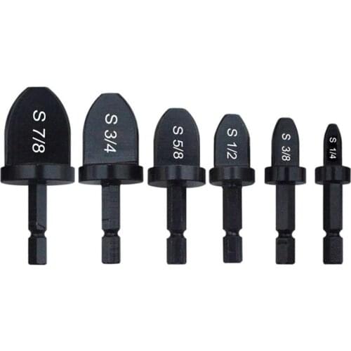 6pcs Hex Round Handle Air Conditioner Copper Pipe Swaging Tool Tube Expander Drill Bit Repairing Set Perfect For Installers