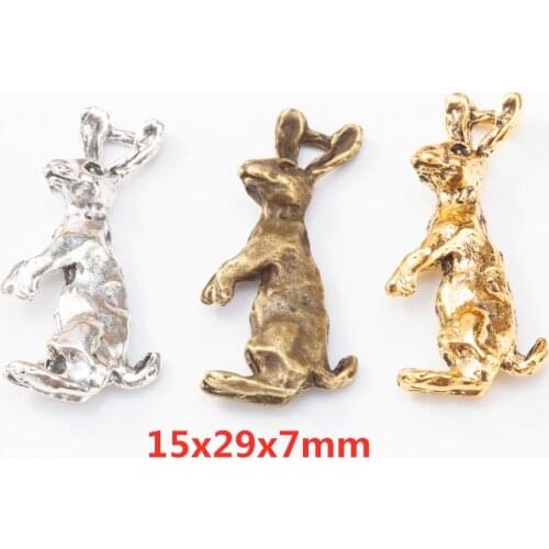 8pcs Animal rabbit zinc alloy pendant suitable for making bracelets, necklaces, jewelry pendants 8455