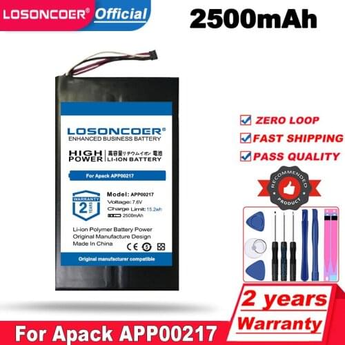 LOSONCOER Top Brand 100% New 2500mAh Battery For Apack APP00217 Battery Cell Phone Batteries