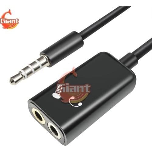 3.5mm Male To 2 Female Splitter Audio Stereo Headset AUX Microphone Adapter Connector AUX Audio Cable 2 in 1 for Xiaomi Earphone