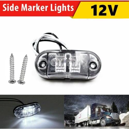 Side Marker Lights 2LED White Light Oval Car Clearance Trailer Truck Side Marker Tail Lamp Led Lights 12 v Side Lights