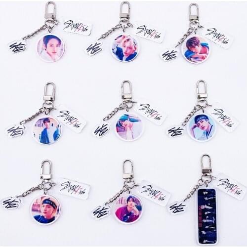 KPOP Stray Kids Bang Chan Han Ji Sung SKZ I N Keychain key fodding three piece pendant jewelry key chain ring keychain charms