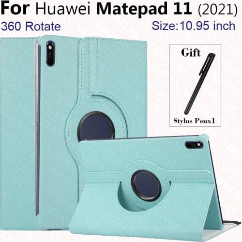 Tablet Cover For Funda Huawei Matepad 11 2021Case 360 Rotating Leather Stand Cover For Huawei Matepad MatePad (2021)10.95 Cover