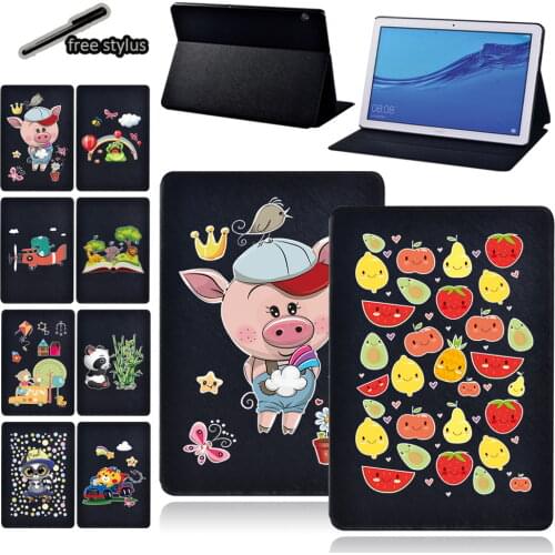 For Huawei MediaPad M5 Lite/ M5 10.8/MediaPad T5 10 10.1/T3 8/T3 10 9.6 Inch Tablet Case Dedicated Protective Sleeve + Stylus