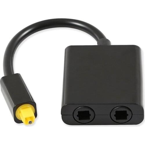 Digital SPDIF Optical Audio Splitter 2 Way Toslink Adapter 1 input 2 Output Female Optical Cable Splitter Hub for CD DVD PS3