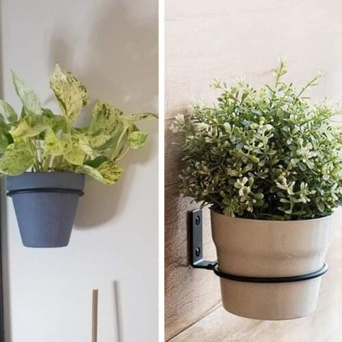 4/6 inch Flower Pot Holder Ring Wall Mounted Iron Collapsible Bracket -Hanging Railing Planter Flower Pot Holder Plant Holde