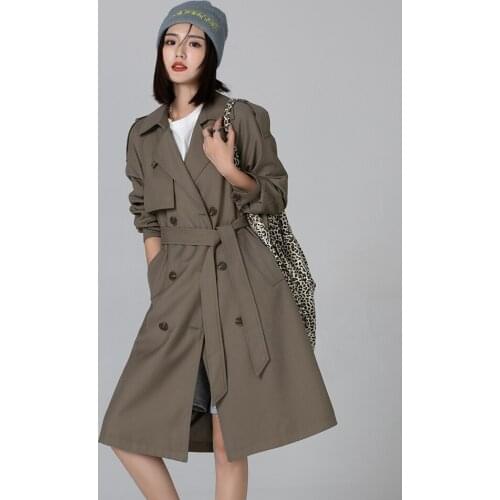 European high-end windbreaker womens middle long 2021 fashion is knee high British spring autumn coat