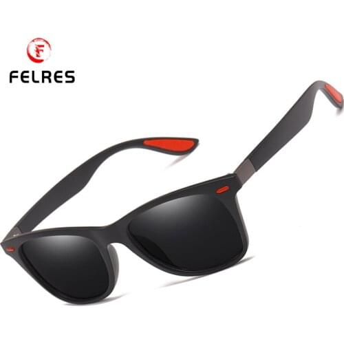 FELRES Men Sport Polarized Square Sunglasses Outdoor Driving Cycling Fishing UV400 Protection Glasses With Box D4195