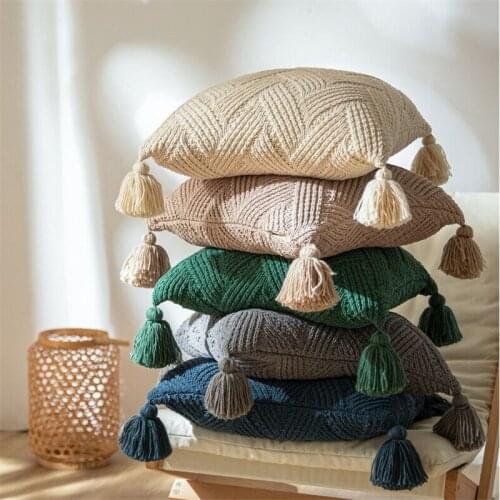 Hap Deer Pillow Cover Throw Cushion Chenille Knitted Soft Dress Shooting Office Throw Pillow Case Christmas Decorations For Home