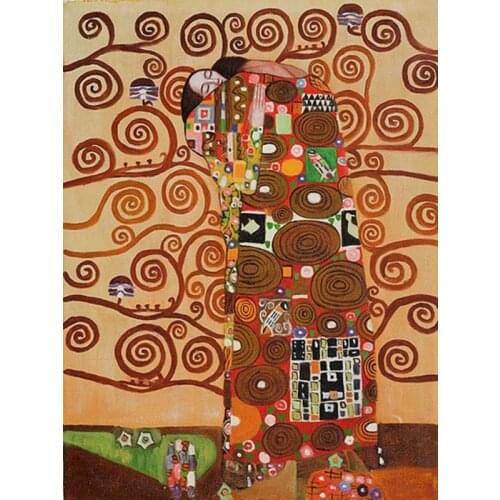 Oil Painting Hand painted Gustav Klimt Embrace Picture Copy Wall art Abstract Canvas Paintings Home decoration