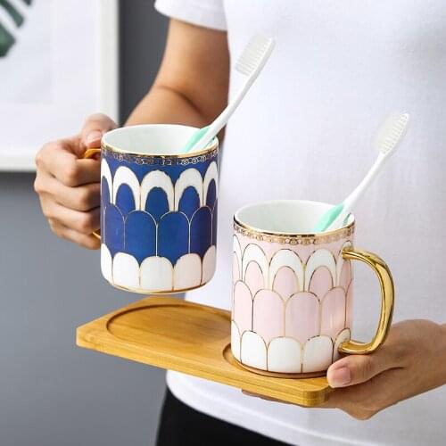 Ceramic mouthwash cup Couples Wash Toothbrush cups Bathroom supplies