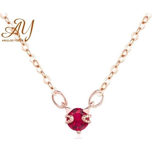 Anillos Yuzuk Natural Garnet Pendant Necklace 925 Sterling Silver Gemstones Choker Statement Necklace Silver 925 Jewelry Chain