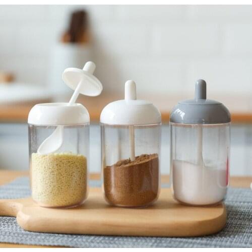 Salt Storage Container Pepper Seasoning Cans Spice Jar Seal Box ABS/PC Kitchen Organizer Condiment Tins 1Pcs Round Shape