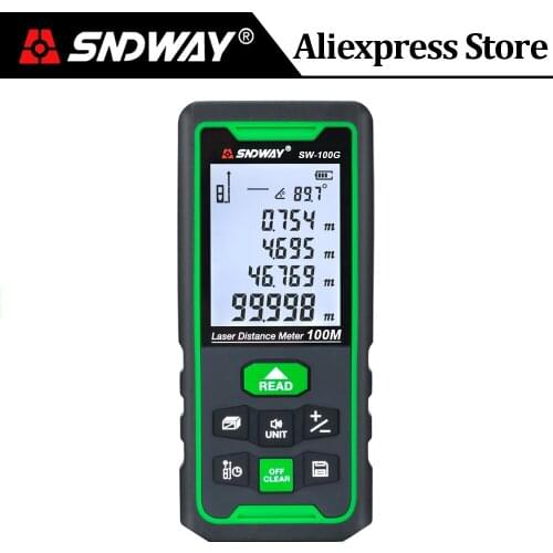 Sndway Green Laser Distance Meter 100m 70m 50m Range finder Laser Tape Measure Trena Digital Roulette Lazer Ruler Rangefinder