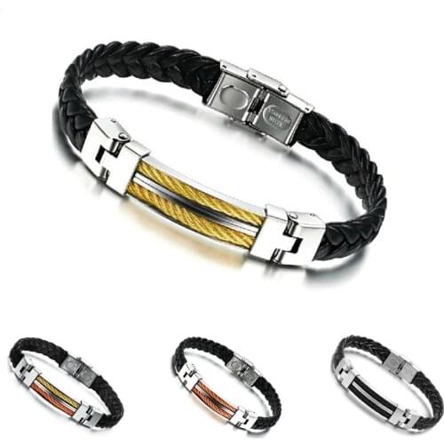 Мужские кожаные браслеты LUXUKISSKIDS China At AliExpress