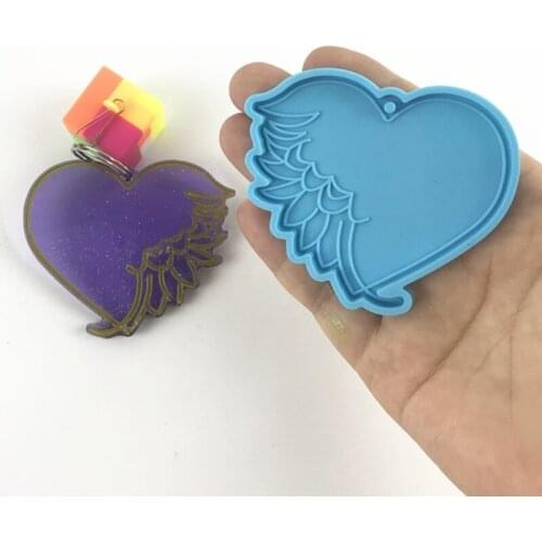 Love Feather Keychain Epoxy Resin Mold Pendant Casting Silicone Mould DIY Crafts Ornaments Jewelry Home Decorations Tool F3MF