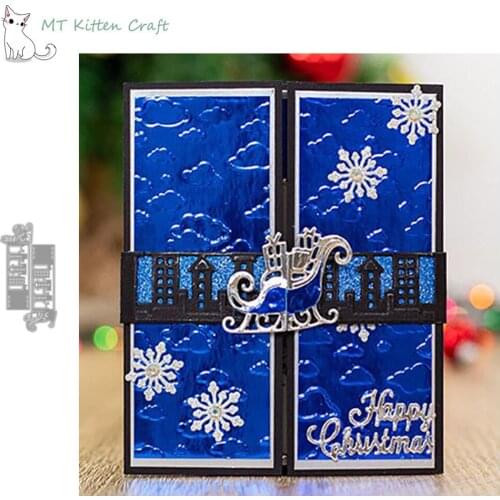 MT Craft Metal Cutting Dies Christmas Sleigh Buckle Scrapbook Photo Album Decorative Embossing Paper Card Making Crafts Die Cut