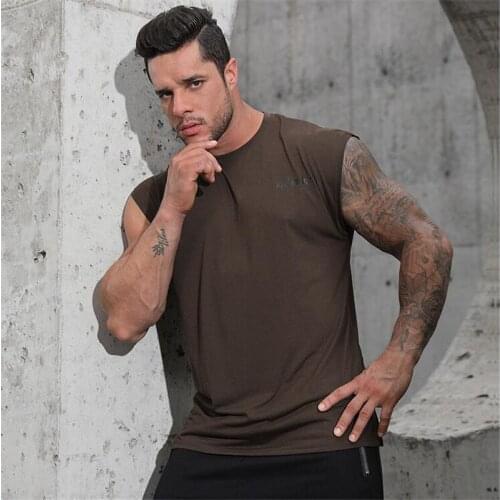 New Arrivals Bodybuilding stringer tank top man Cotton Gyms sleeveless shirt men Fitness Vest Singlet sportswear workout tanktop