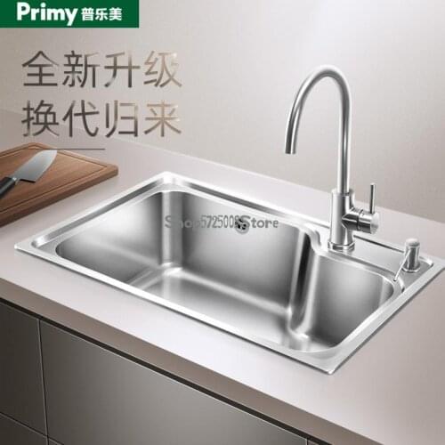 Single Sink Kitchen Sink 304 Stainless Steel Dish Sink Household Undercounter Sink Sink Package