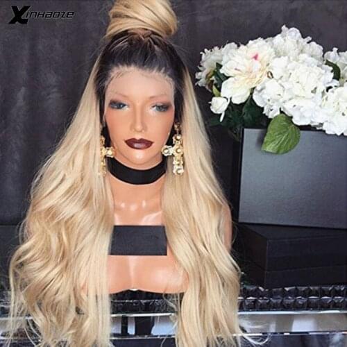 Ombre 613 Wave Platinum Blonde Ombre Transparent Lace Front Wig Human Hair Wigs With Baby Hair For Women Natural Hairline Remy