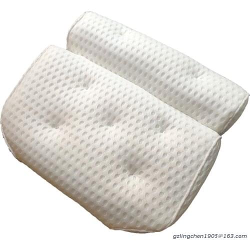 Bath Pillow 4D Air Mesh Luxury Spa Bathtub Head Neck Rest Back Shoulder Support with 7 Non-Slip Suction Cup Tub Cushion