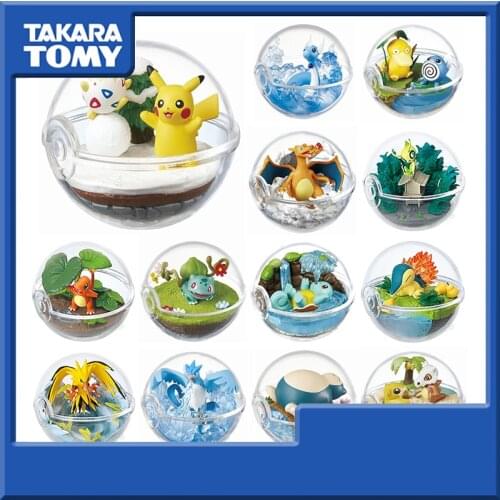 Pokemon Transparent Elf Ball Scene 4 Gang Ghost Flame Bird Ibrahimovic Transparent Egg Elf Doll Scenes Toys