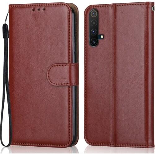 Luxury Leather Case for On Realme X50m 5G Wallet Stand Flip Case Phone Bag with Strap