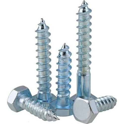 Hex Hexagon Head Screws Zinc Plated Self Tapping Wood Screw M6 M8 M10 M12