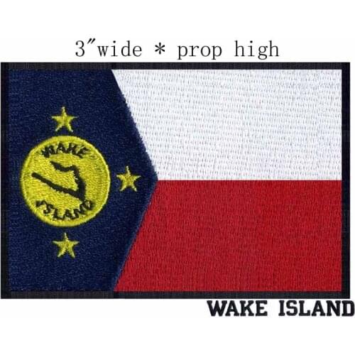 Wake Island Flag 3" wide embroidery patch for military/accessories for crafts/applique badge