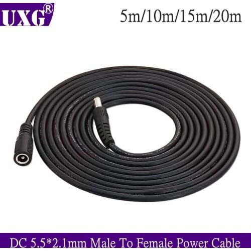 1pcs DC Power Extension Cable 5m 20m 3 Meter 10FT Jack Socket To 5.5mmx2.1mm Male Plug For CCTV Camera 12 Volt Extension Cord