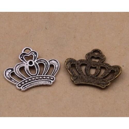 100pcs Vintage Crown Charm Fit Jewelry Making Bracelets/Necklaces/phone Cosmetology/Bags/Apparel DIY Fashion Jewelry Accessories