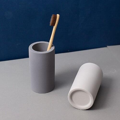 2PCS Multifunction Diatomite Toothbrush Cup Quick Water Absorption Storage Cup Round Toothbrush Holder For Home