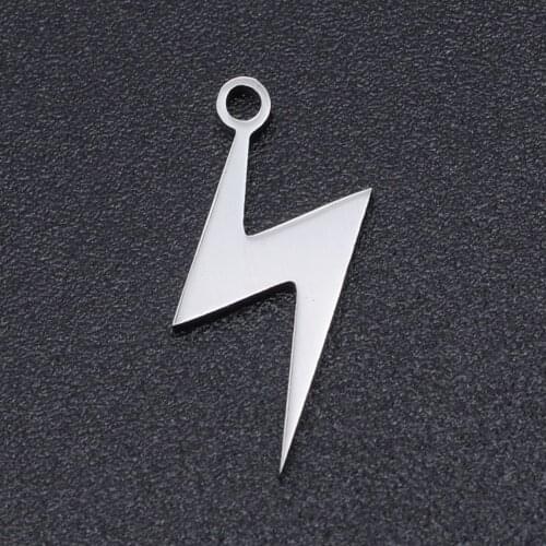 5pcs/lot 100% Stainless Steel Lightning Charms Wholesale Jewelry Making Charms DIY Necklace Bracelet Making Charms Top Quality