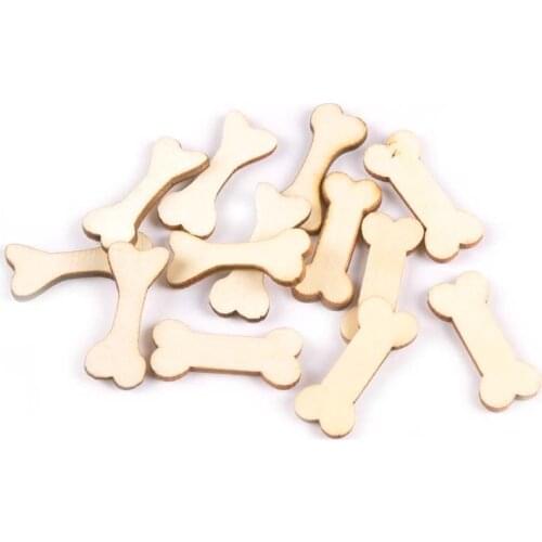 50pcs 30x12mm Lovely Wood Bone Pattern Home Decoration Accessories For DIY Scrapbooking Craft Handmade Ornaments M1967