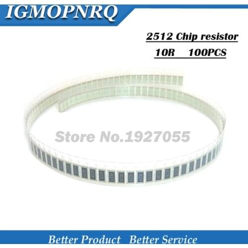 50PCS Chip resistor 2512 5% 10 ohm 1W 10R 100 SMD Resistor 10R 5% 1w 2512 NEW