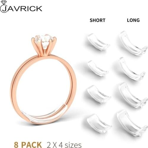 8Pcs Invisible Clear Ring Size Adjuster for Loose Rings Ring Adjuster Ring Sizer Reducer Fit Any Rings Adjuatable Tools