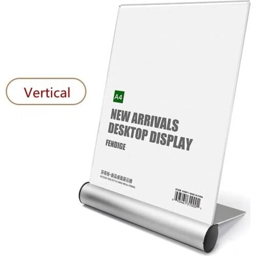 A6 Restaurant Table Tents and Sign Acrylic Menu HoldersClear sign holder with alumnum base Acrylic Picture Photo Frame