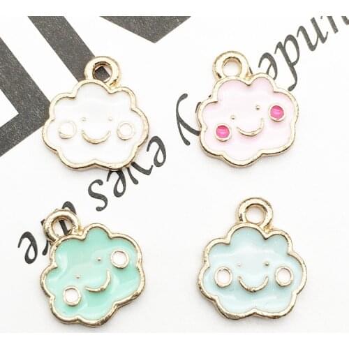Korean DIY accessories dripping oil smile cloud hair accessories material small pendant bracelet pendant alloy accessories