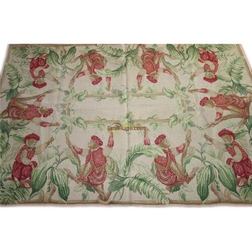 Aubusson Hand-stitched Oriental Square Carpets New Price French Needlepoint 100% Wool Floral Carpet Wool Knitting Carpets