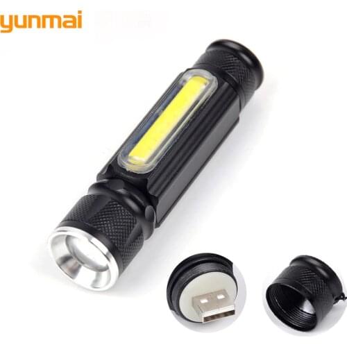 Outdoor Emergency Powerful Flashlight new-T6+COB Torches USB Interface Zaklamp With Magnet Military Led Pocket Lampe Flash Light