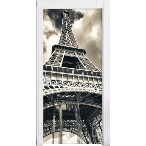 Free Shipping self adhesive Door Sticker Paris Tower Photo Wallpaper mural Wall Print Decal Wall Deco Wall Mural Photo