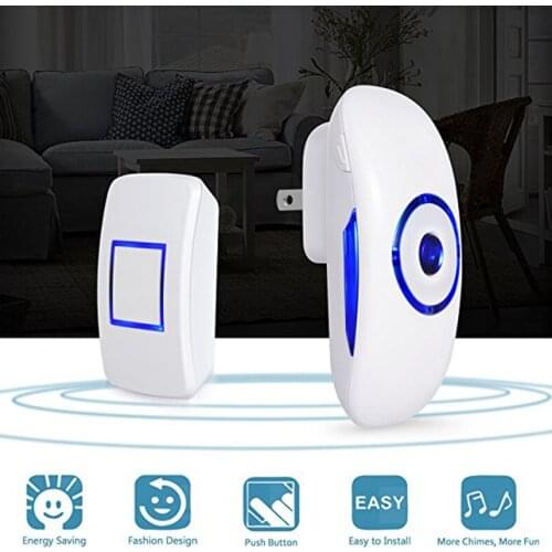 Wireless Doorbell Waterproof Door Bell Kit, 1000 Feet Operating, 36 Chimes, 4 Level Volume, LED Indicator, 1 Plug-In Receiver
