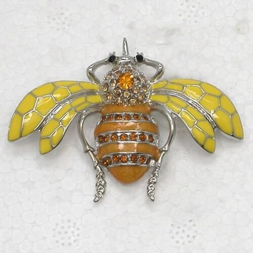 Rhinestone Bee Pin brooches Fashion Enamel brooch C178 G