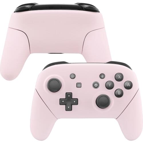 EXtremeRate Cherry Blossoms Pink Plastic Faceplate Backplate Housing Shell with Handles Replacement for NS Switch Pro Controller