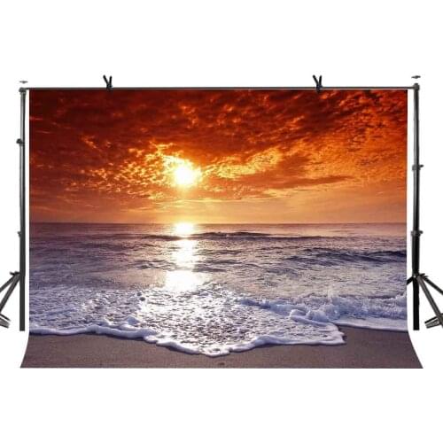 7x5ft Fire Cloud Backdrop Sun Sea Wave burn Cloud Photography Background and Studio Photography Backdrop Props